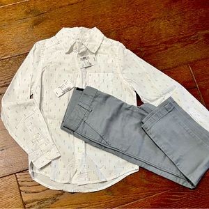 Children’s Place Button-down Shirt w/ Gray Pants